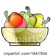 Poster, Art Print Of Bowl With Red Green And Yellow Bell Peppers