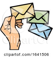 Poster, Art Print Of Hand With Envelopes