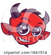 Poster, Art Print Of Cute Smiling Red Devil Face