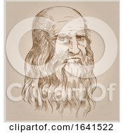 Poster, Art Print Of Sketched Portrait Of Leonardo Da Vinci