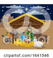 Poster, Art Print Of Christmas Nativity Scene Cartoon