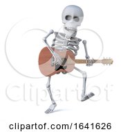 3d Skeleton Dancing While Playing An Acoustic Guitar