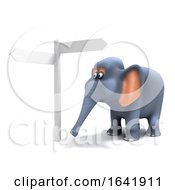 3d Elephant At The Signpost