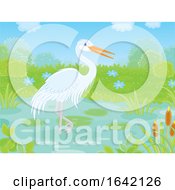 Poster, Art Print Of Heron Wading In A Lake