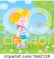 Poster, Art Print Of Little Girl Mushroom Hunting