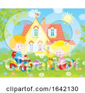 Poster, Art Print Of Children Playing In A Yard