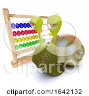 3d Snail Playing With An Abacus