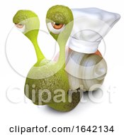 3d Snail Character Wearing A Chefs Hat On Its Shell