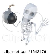3d Skeleton Holding An Explosive Bomb