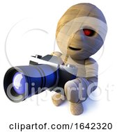 3d Egyptian Mummy Monster Character Holding A Camera