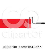 Poster, Art Print Of Paint Roller Leaving A Red Line