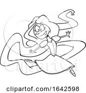 Cartoon Outline Rapunzel Dancing