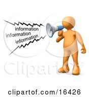 Orange Person Shouting Information Through A Megaphone Clipart Illustration Graphic by 3poD #COLLC16426-0033