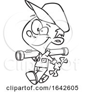 Cartoon Lineart Plumber Boy