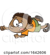 Poster, Art Print Of Cartoon Black Boy Doing An Army Crawl