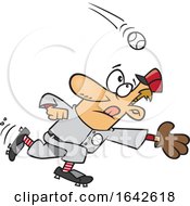 Poster, Art Print Of Cartoon Baseball Player Going In For A Catch