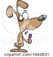 Cartoon Dog Eating A Popsicle by toonaday