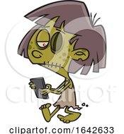 Poster, Art Print Of Cartoon Zombie Girl Texting