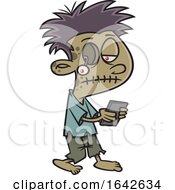 Cartoon Zombie Boy Texting