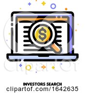Poster, Art Print Of Icon Of Magnifying Glass And Investors List For Business Angel Search Concept