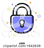 Poster, Art Print Of Icon Of Lock Which Symbolizes Safe Protection For Seo Concept Flat Filled Outline Style