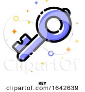 Poster, Art Print Of Icon Of Key Which Symbolizes Strong Password Or Keywords For Seo Concept