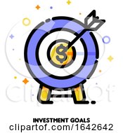 Poster, Art Print Of Icon Of Dartboard With Arrow For Business Target Or Investment Goals Concept