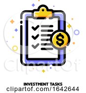 Poster, Art Print Of Icon Of Clipboard With Checklist And Checkmarks For Capital Investment Tasks Concept