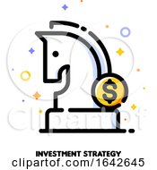 Poster, Art Print Of Icon Of Knight Chess Piece And Dollar Sign For Investment Strategy Concept