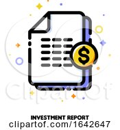Icon Of Stacked Paper Documents Pile With Financial Report For Investment Or Banking Services Concept