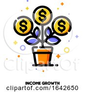 Icon Of Flourishing Money Tree With Dollar Signs For Financial Value Steady Growth Or Revenue Increase Concept