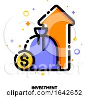 Poster, Art Print Of Icon Of Investment Portfolio Growth Or Revenue Increase For Financial Performance Report Or Income Improvement Strategy Concept