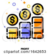 Icon Of Income Growth Chart Or Financial Report Graph For Mutual Fund Or Pension Savings Account Concept