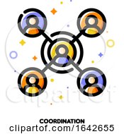 Poster, Art Print Of Team Coordination Icon For Concept Of Participation In A Group Flat Filled Outline Style