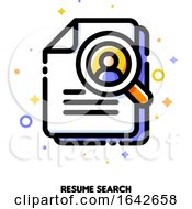 Icon Of Magnifying Glass And Resume For Professional Staff Recruitment Or Searching Efficient Employees Concept