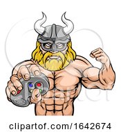Poster, Art Print Of Viking Gamer Gladiator Warrior Controller Mascot