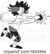 Poster, Art Print Of Cartoon Black And White Woman Fighting Back