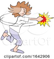Poster, Art Print Of Cartoon White Woman Fighting Back