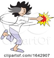 Poster, Art Print Of Cartoon Hispanic Woman Fighting Back