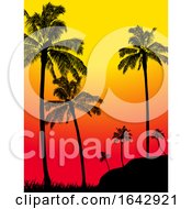 Poster, Art Print Of Abstract Summer Tropical Palm Trees Forest Silhouette