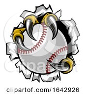 Poster, Art Print Of Baseball Ball Eagle Claw Talons Ripping Background
