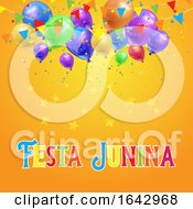 Poster, Art Print Of Festa Junina Background With Balloons Confetti And Banners