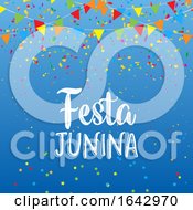 Festa Junina Background With Banners And Confetti
