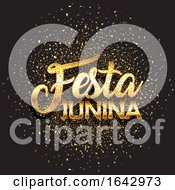 Poster, Art Print Of Festa Junina Background With Gold Glitter Confetti