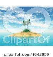Poster, Art Print Of 3d Tropical Island With Palm Trees