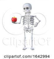 3d Skeleton Has Brought An Apple For Teacher