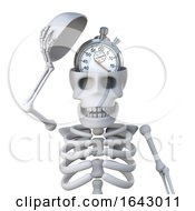 3d Skeleton Has A Stopwatch Inside Its Skull