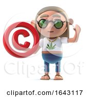 3d Hippie Stoner Has A Copyright Symbol by Steve Young