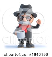 3d Old Man Has A Cup Of Coffee by Steve Young