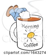 Poster, Art Print Of Man Dipping Himself In A Cup Of Morning Coffee